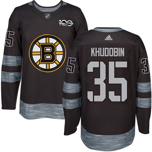Adidas Bruins #35 Anton Khudobin Black 1917-100th Anniversary Stitched NHL Jersey